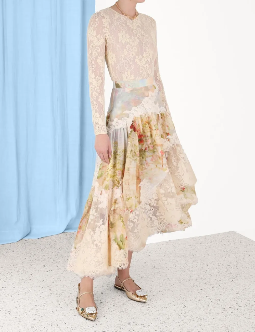 ZIMMERMANN Luminosity<Luminosity Lace Spliced Skirt