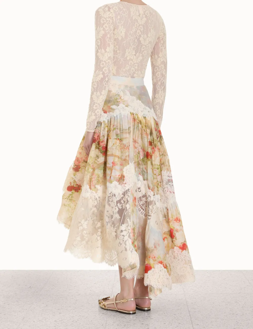 ZIMMERMANN Luminosity<Luminosity Lace Spliced Skirt