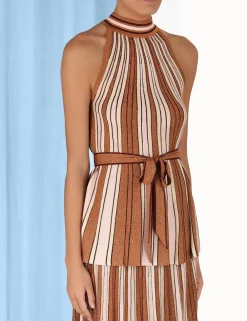 ZIMMERMANN Tops<Luminosity Lurex Halter Top
