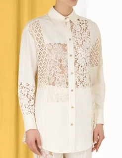 ZIMMERMANN Luminosity<Luminosity Patch Lace Shirt