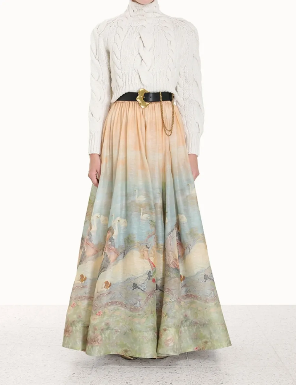 ZIMMERMANN Skirts<Luminosity Ruched Maxi Skirt