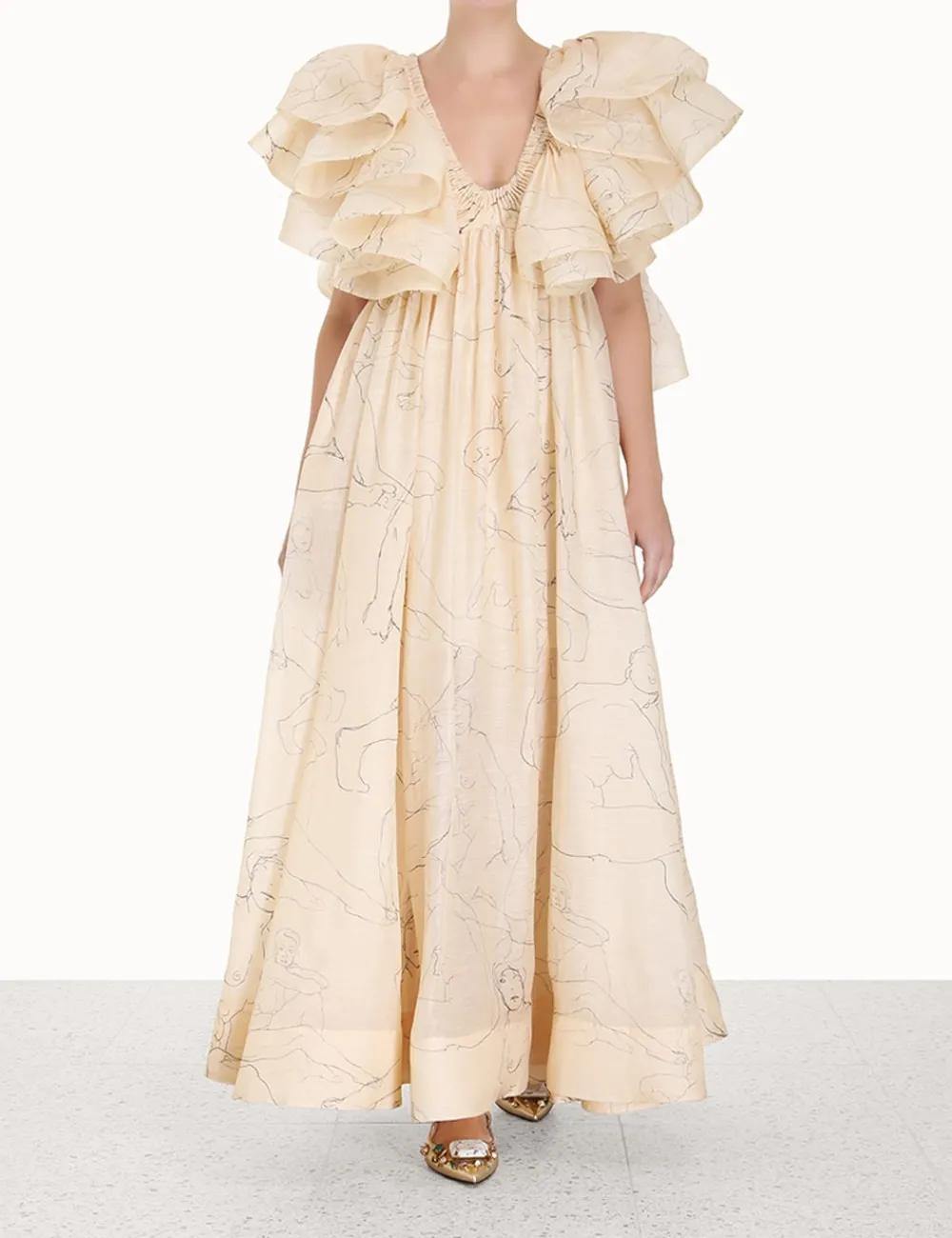 ZIMMERMANN Dresses<Luminosity Ruffle Gown