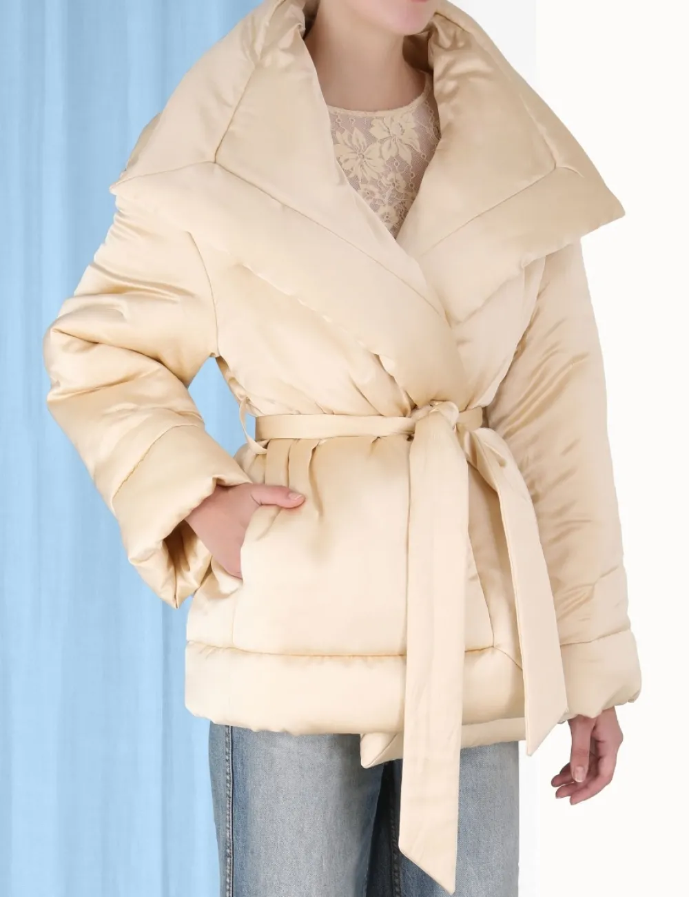 ZIMMERMANN In Denim<Luminosity Satin Wadded Jacket