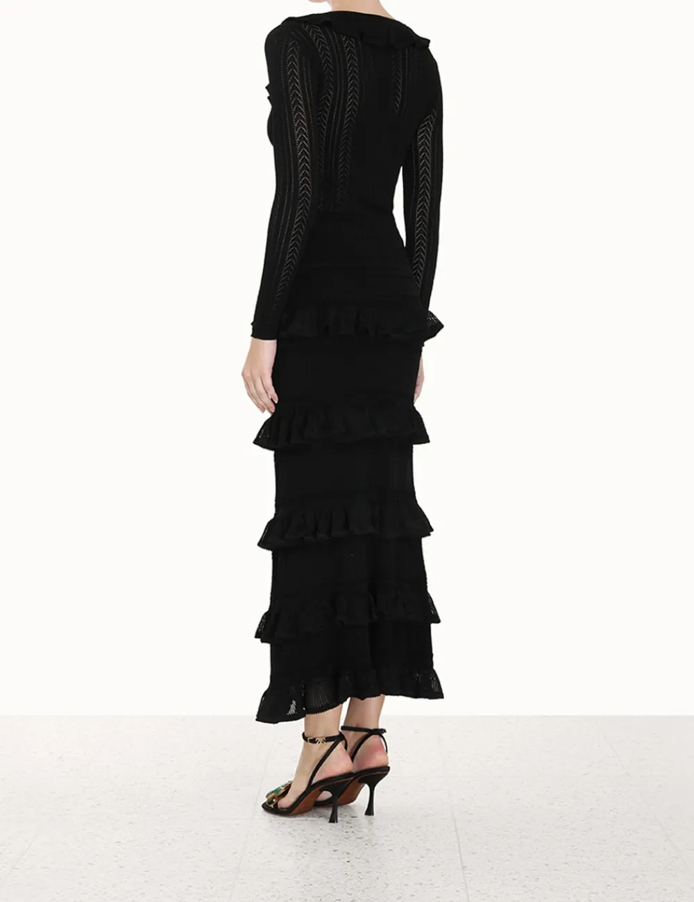 ZIMMERMANN Knitwear<Luminosity V-Neck Ruffle Top