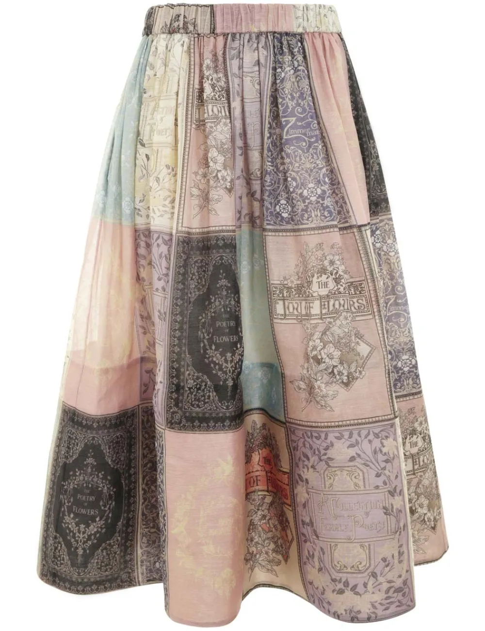 ZIMMERMANN Form & Light<Lyrical Book Print Midi Skirt