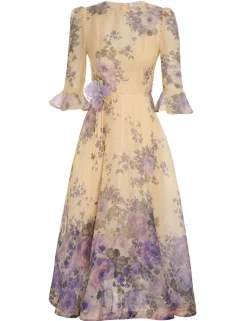 ZIMMERMANN Luminosity<Lyrical Flare Sleeve Midi