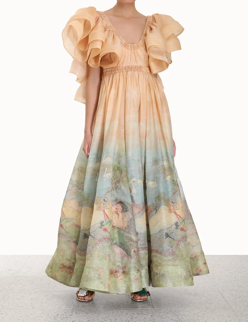 ZIMMERMANN Dresses<Lyrical Frill Neck Gown