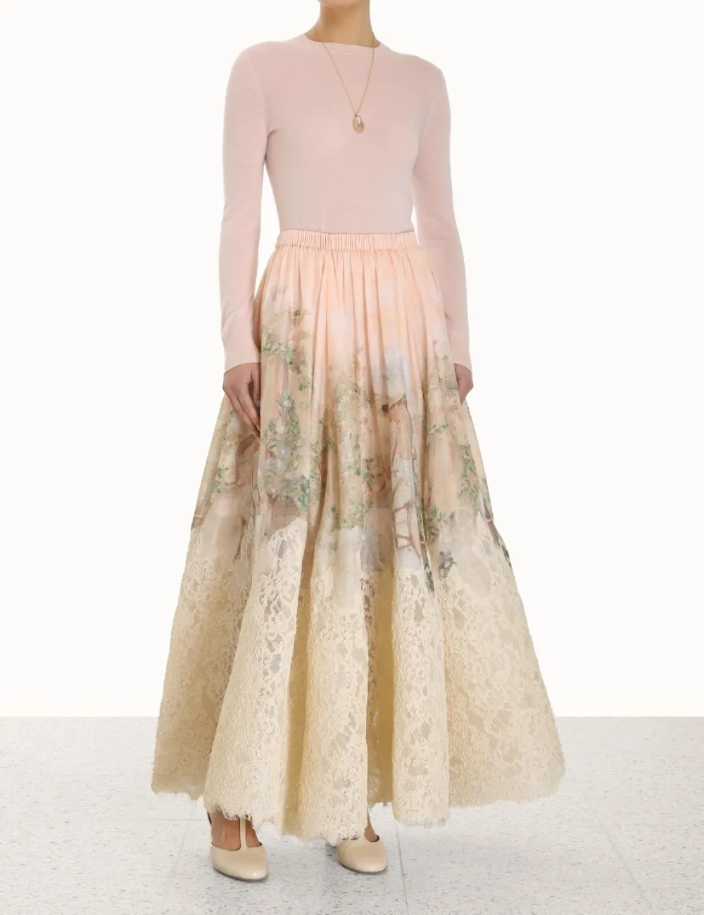ZIMMERMANN Skirts<Lyrical Lace Midi Skirt