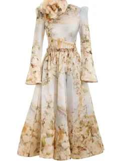 ZIMMERMANN Luminosity<Lyrical Ruched Midi Dress