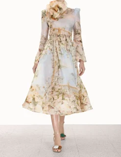 ZIMMERMANN Luminosity<Lyrical Ruched Midi Dress