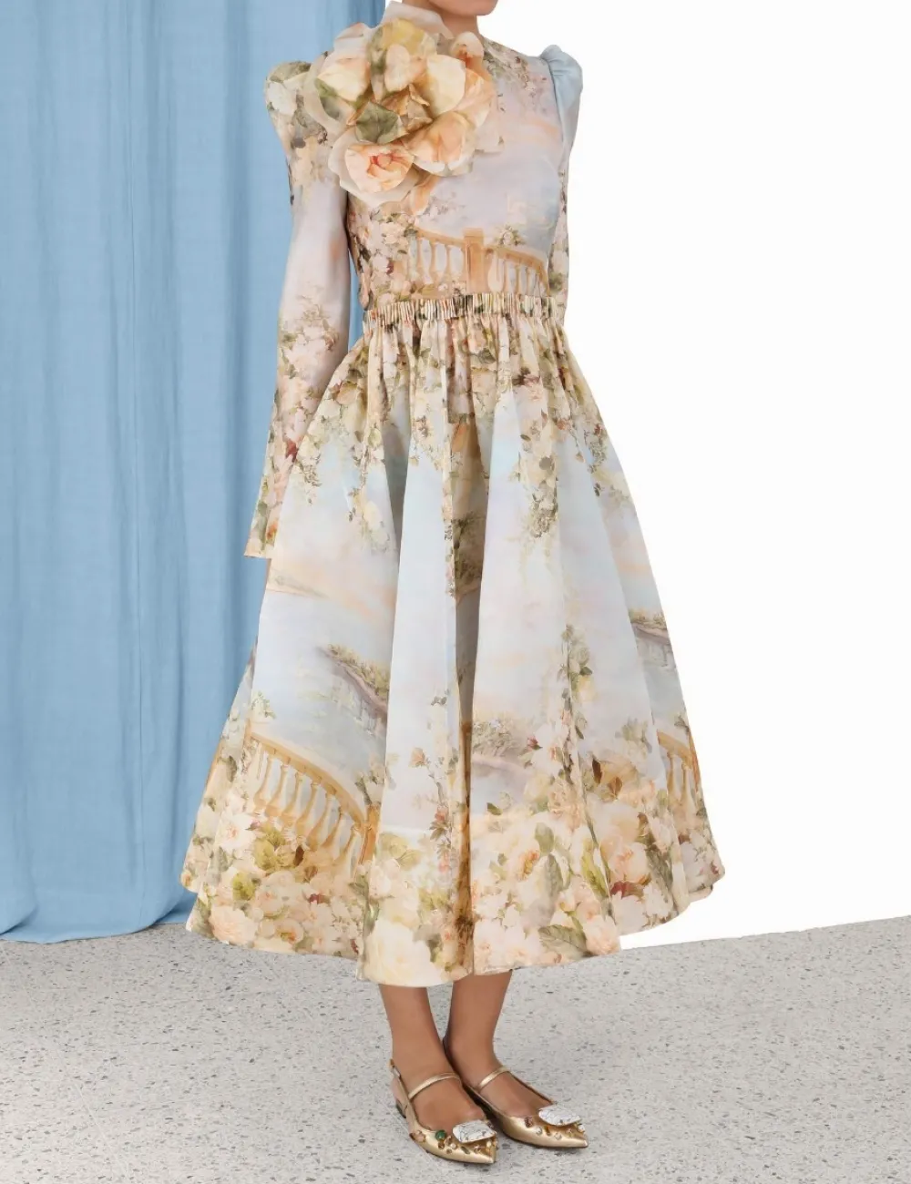 ZIMMERMANN Luminosity<Lyrical Ruched Midi Dress