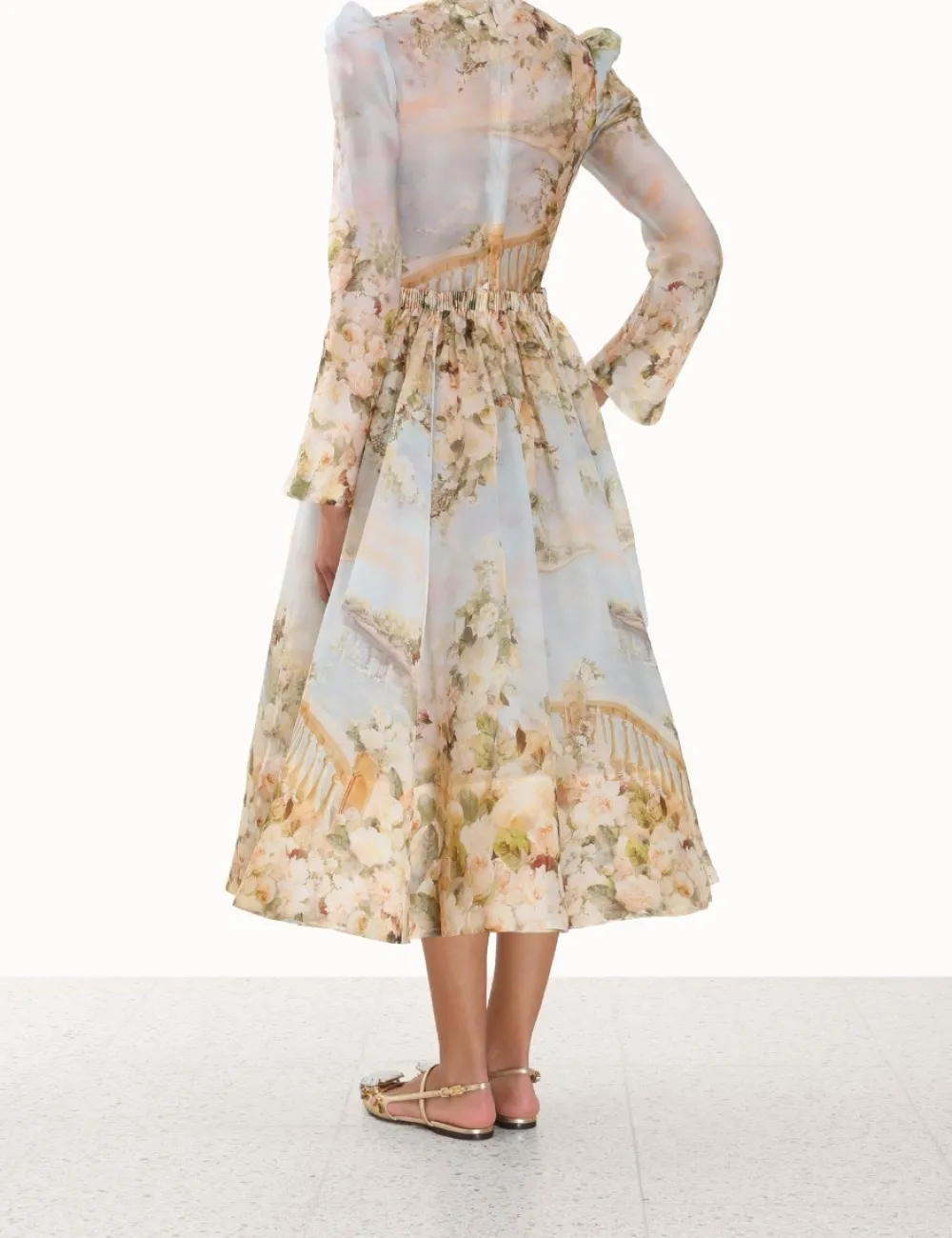 ZIMMERMANN Luminosity<Lyrical Ruched Midi Dress