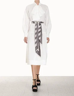 ZIMMERMANN Luminosity<Lyrical Scarf Tie Shirt Dress