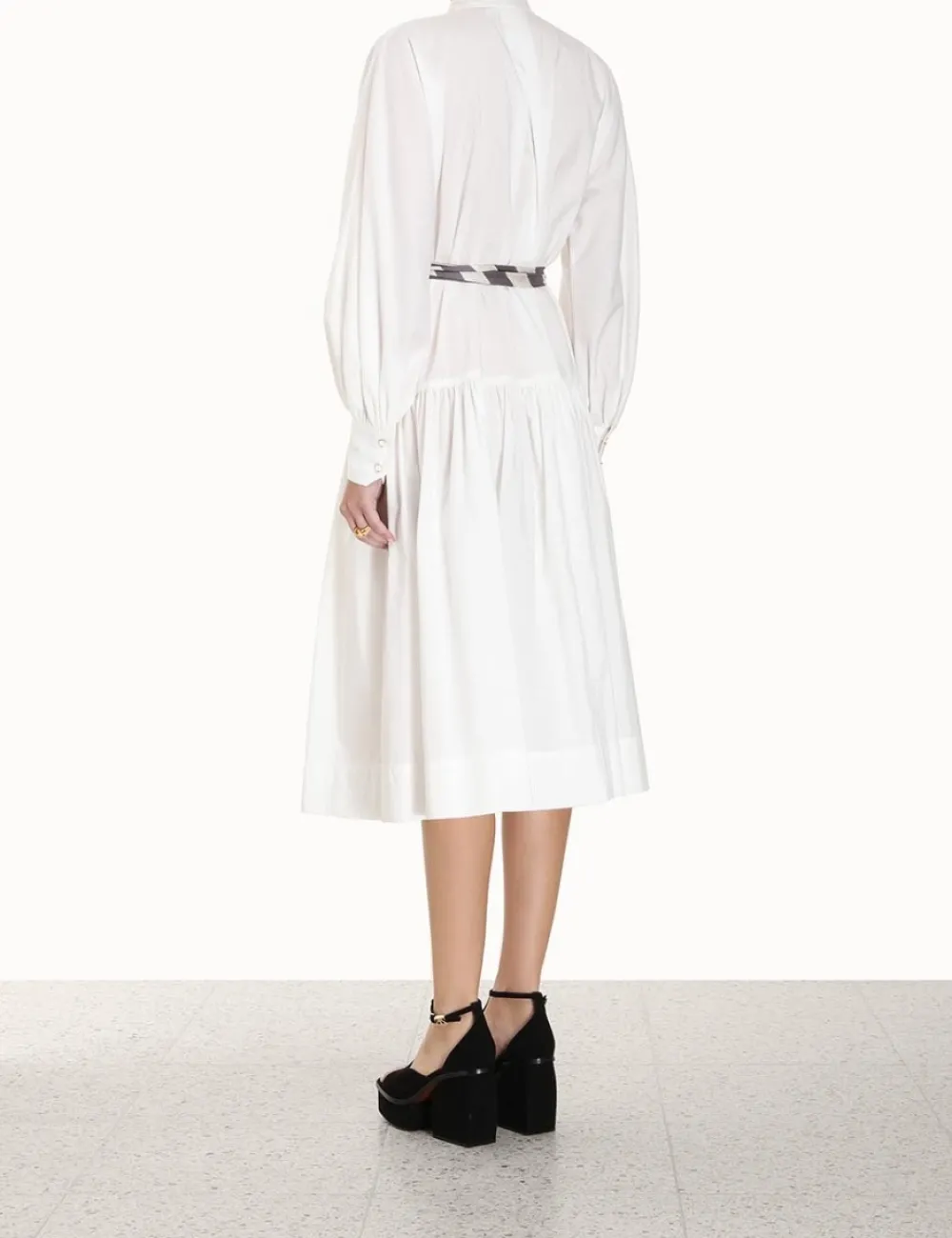 ZIMMERMANN Luminosity<Lyrical Scarf Tie Shirt Dress