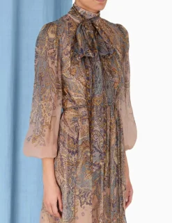 ZIMMERMANN Dresses<Lyrical Tie Neck Billow Dress