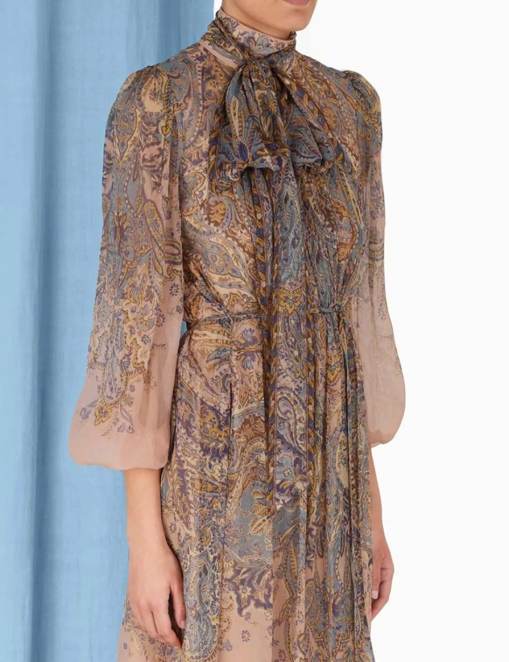 ZIMMERMANN Dresses<Lyrical Tie Neck Billow Dress