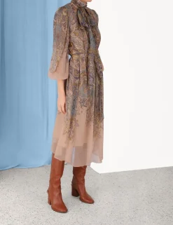 ZIMMERMANN Luminosity<Lyrical Tie Neck Billow Dress