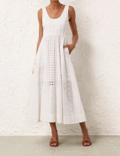 ZIMMERMANN Dresses<Matchmaker Anglaise Midi