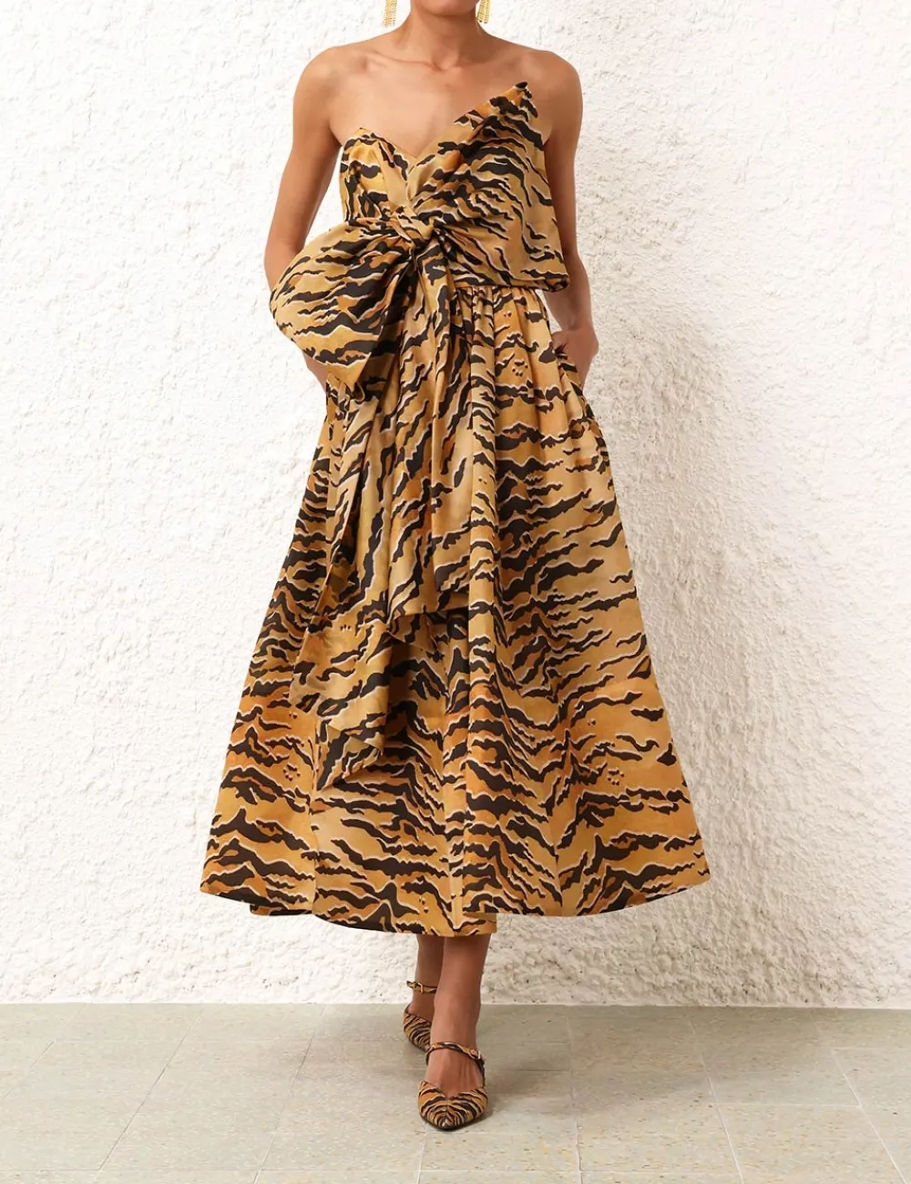 ZIMMERMANN Dresses<Matchmaker Bow Midi Dress