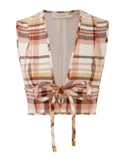 ZIMMERMANN In Focus<Matchmaker Check Bow Bodice