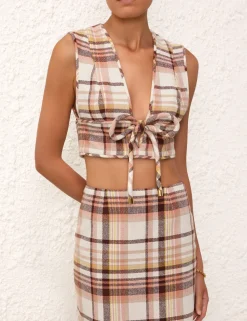 ZIMMERMANN In Focus<Matchmaker Check Bow Bodice