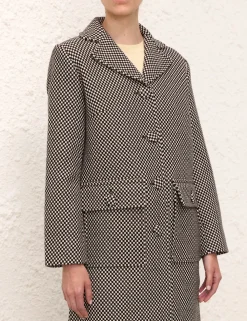 ZIMMERMANN Clothing<Matchmaker Check Mod Coat