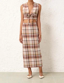 ZIMMERMANN In Focus<Matchmaker Check Pencil Skirt