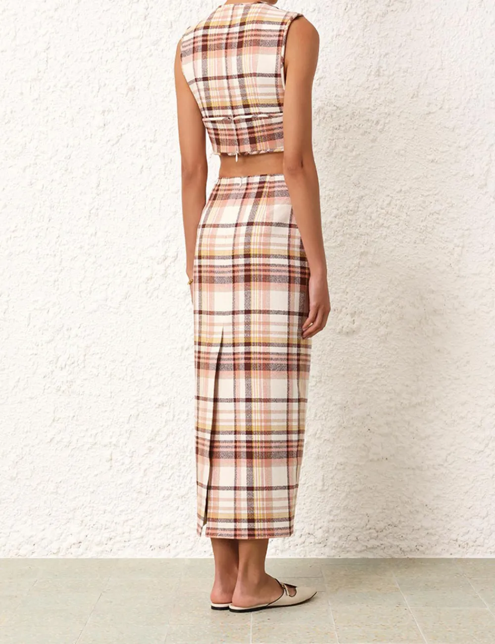 ZIMMERMANN In Focus<Matchmaker Check Pencil Skirt