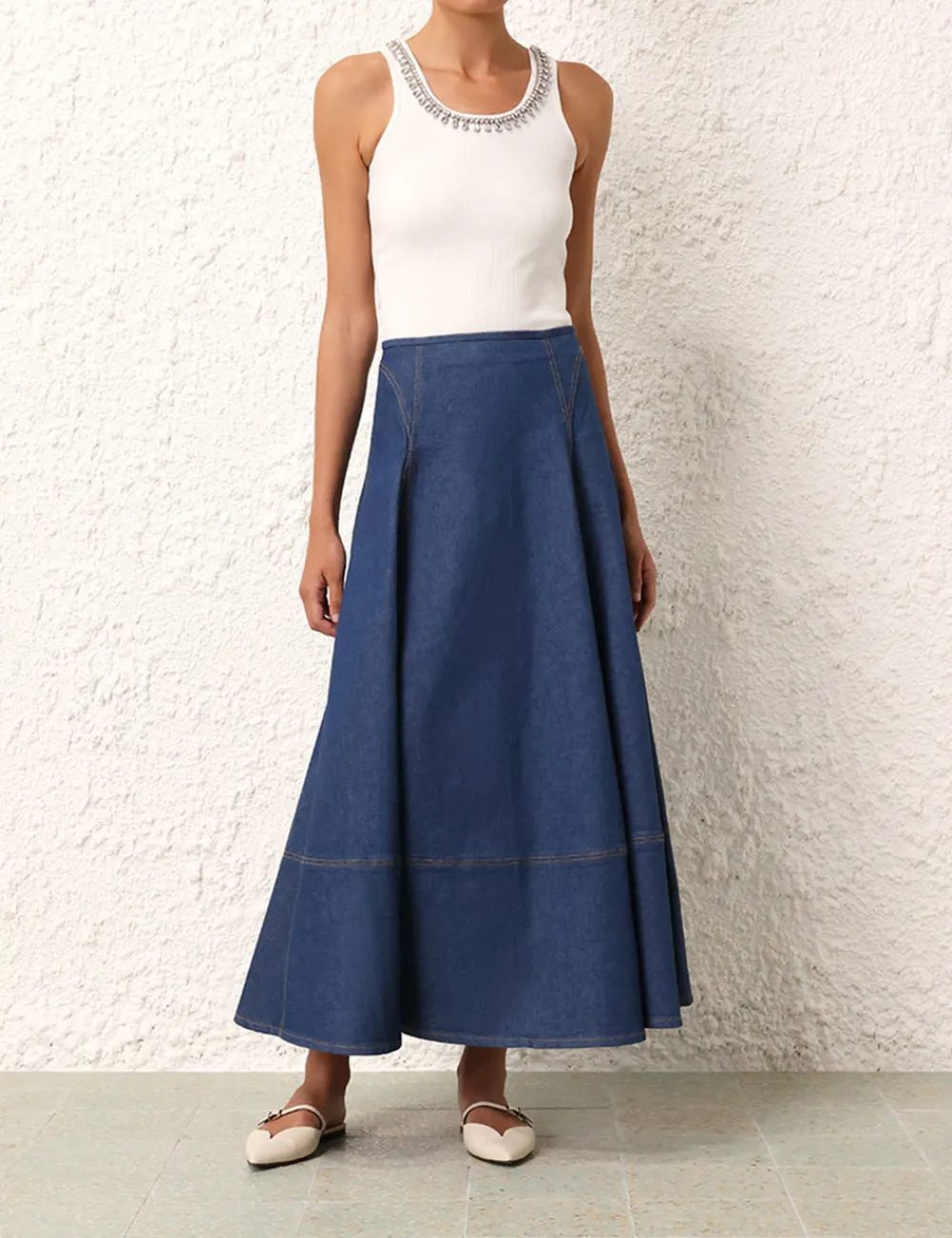 ZIMMERMANN Skirts<Matchmaker Denim Flare Skirt