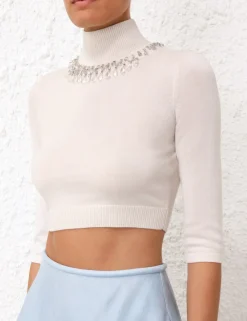 ZIMMERMANN Knitwear<Matchmaker High Neck Crop Top