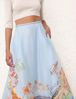 ZIMMERMANN Clothing<Matchmaker Poster Flare Skirt