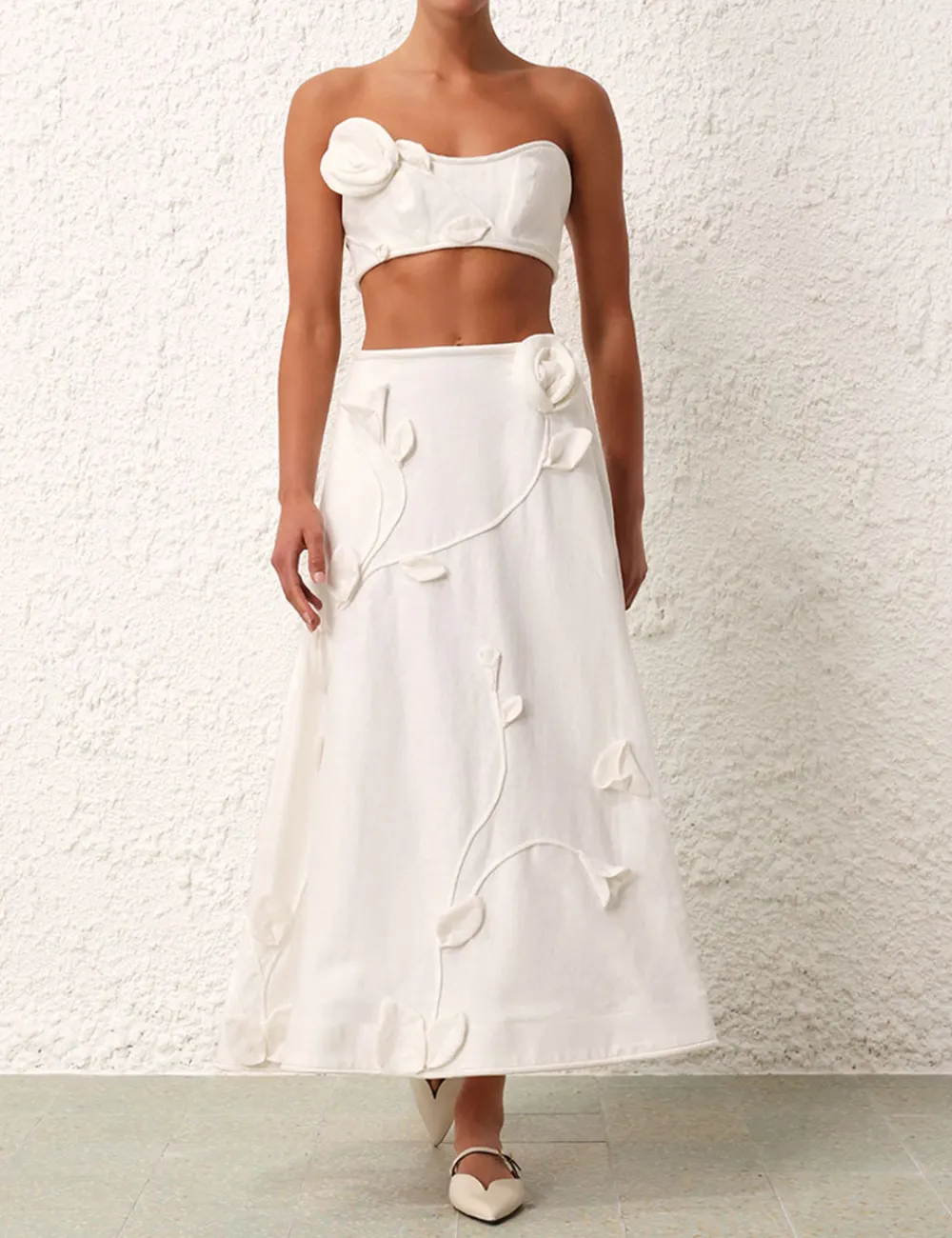 ZIMMERMANN Clothing<Matchmaker Rose Flare Skirt