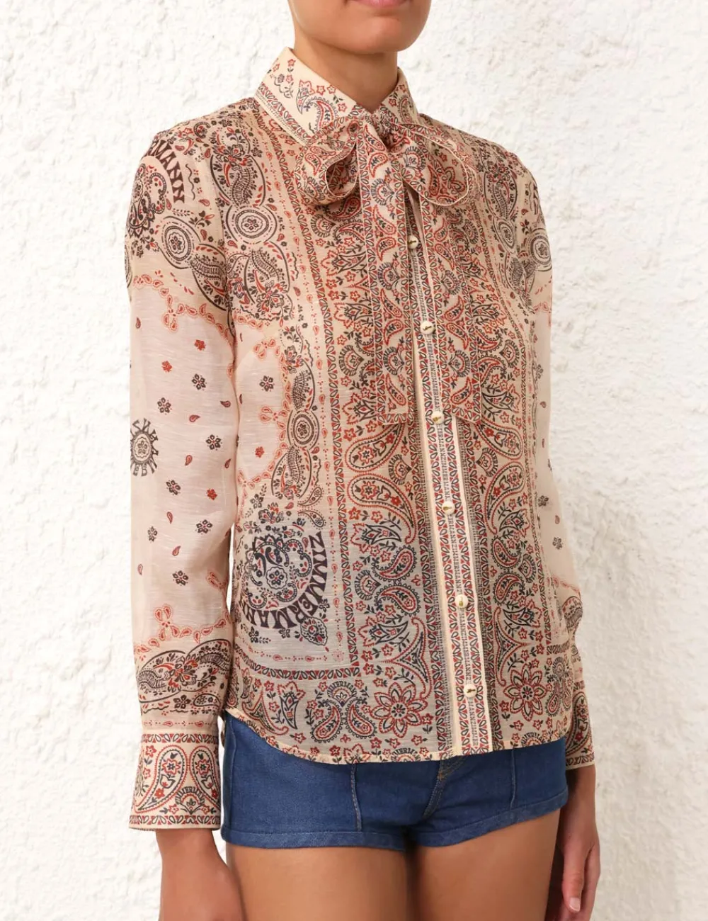 ZIMMERMANN Tops<Matchmaker Tie Neck Blouse