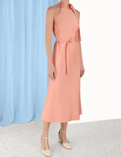 ZIMMERMANN Luminosity<Neck Tie Halter Bias Dress