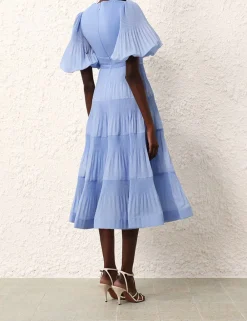 ZIMMERMANN Dresses<Pleated Midi Dress