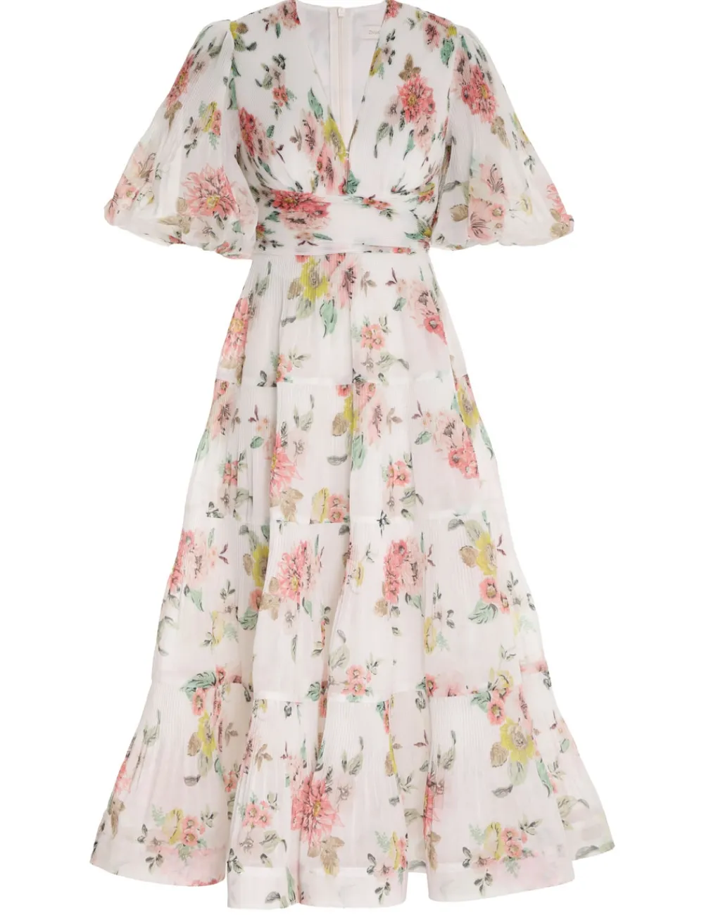 ZIMMERMANN Dresses<Pleated Midi Dress