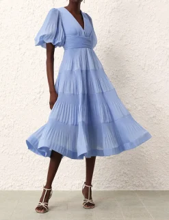 ZIMMERMANN Clothing<Pleated Midi Dress
