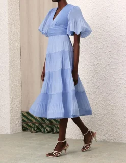 ZIMMERMANN Clothing<Pleated Midi Dress