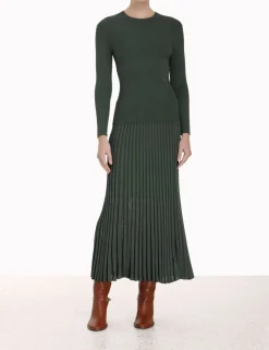 ZIMMERMANN Knitwear<Pleated Midi Skirt