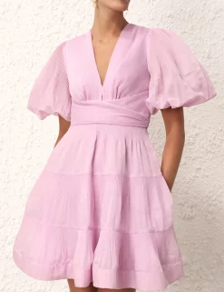 ZIMMERMANN Dresses<Pleated Mini Dress