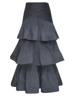 ZIMMERMANN Clothing<Pleated Tiered Skirt