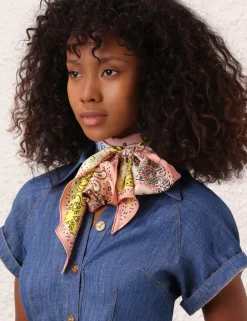 ZIMMERMANN Scarves<Printed Silk Neck Scarf