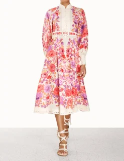 ZIMMERMANN Clothing<Raie Billow Sleeve Midi Dress