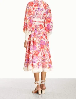 ZIMMERMANN Clothing<Raie Billow Sleeve Midi Dress