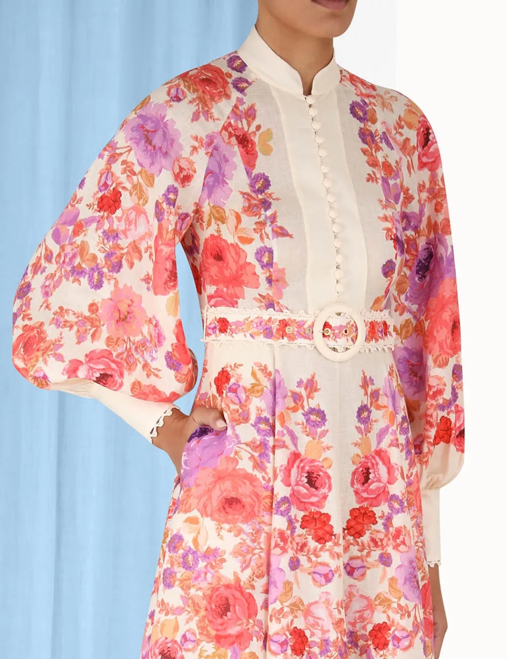 ZIMMERMANN Clothing<Raie Billow Sleeve Midi Dress
