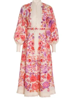 ZIMMERMANN Dresses & Coverups<Raie Billow Sleeve Midi Dress
