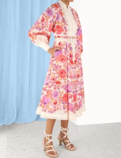 ZIMMERMANN Dresses & Coverups<Raie Billow Sleeve Midi Dress