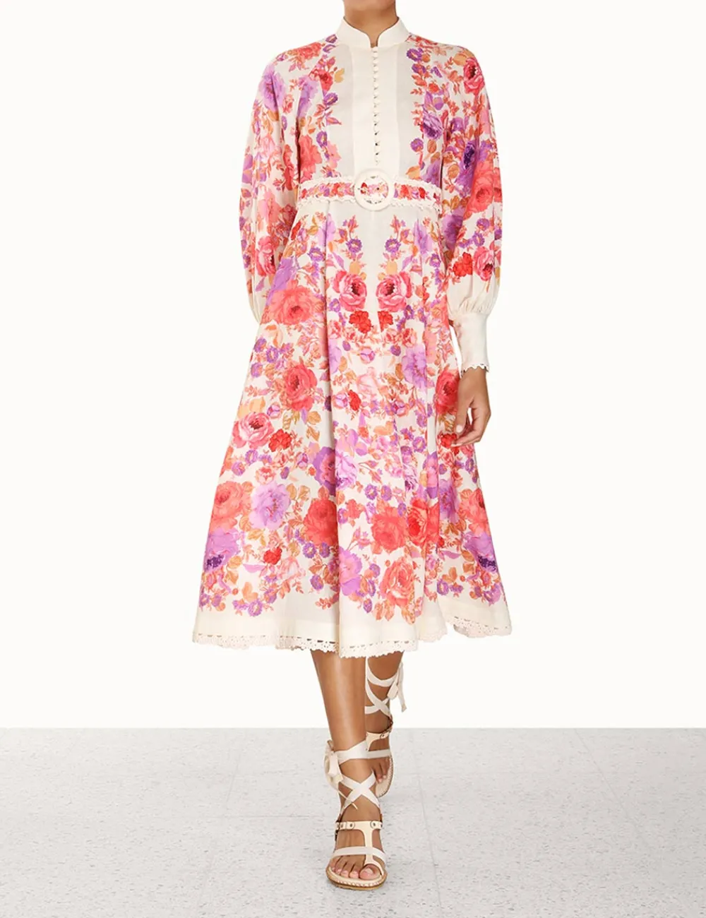 ZIMMERMANN Dresses & Coverups<Raie Billow Sleeve Midi Dress