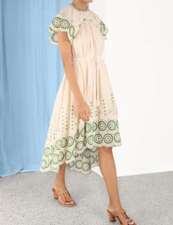 ZIMMERMANN Clothing<Raie Embroidered Dress