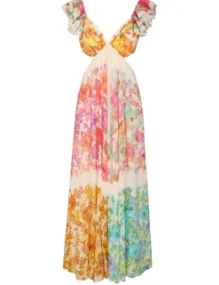 ZIMMERMANN Dresses & Coverups<Raie Frill Shoulder Midi Dress